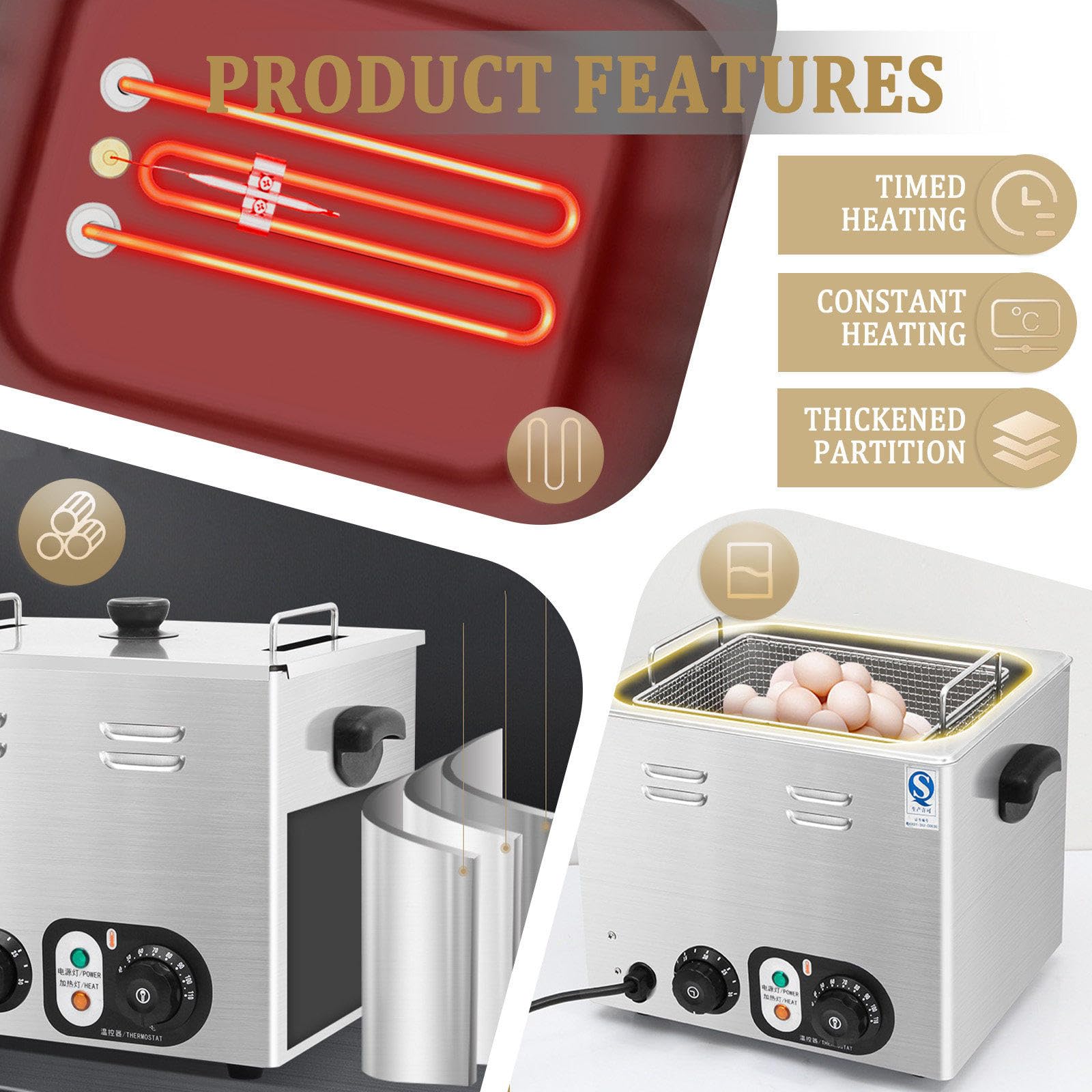 Hervidor De Huevos Inteligente De Aguas Termales, Capacidad para 60 Huevos, Control Preciso De Temperatura, DiseñO Antiescaldaduras, Ideal para Negocios De Desayunos A