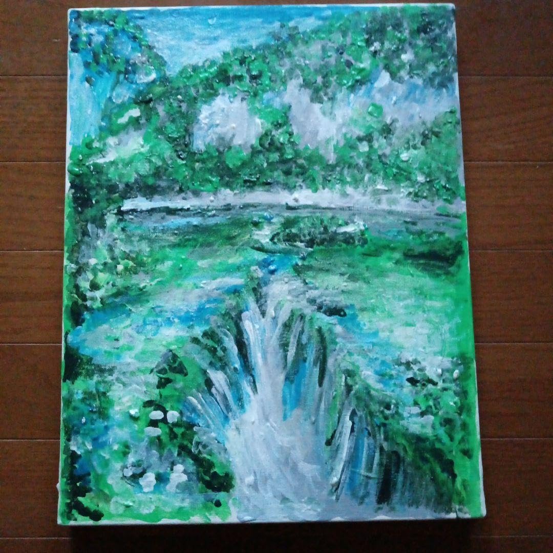 水の世界の癒やしの力」アクリル画自然画