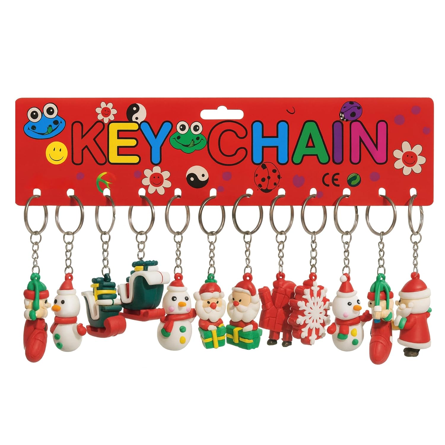 Kidology 12 Pcs.Christmas Rubber Keychains Bulk | Cute Plus-Sized Snowman Xmas Tree Santa Claus Ornaments With Keyrings For Christmas Holiday New Year Party Decoration Toy Set Kidology 12 Pcs.Christmas Rubber Keychains Bulk | Cute Plus-Sized Snowman Xmas Tree Santa Claus Ornaments With Keyrings For Christmas Holiday New Year Party Decoration Toy Set