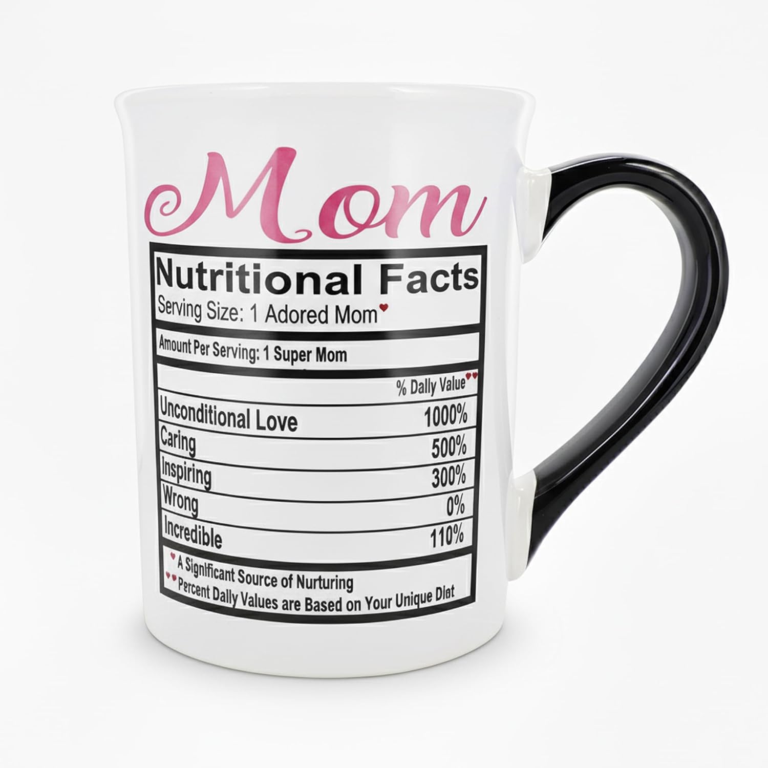 Cottage Creek Mugs Ceramic Nutrition Facts Mom Coffee Mug Large Coffee Cup for Women Mother Mama Grandma Birthday