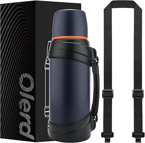 Miniatura 8 de Olerd Termos de café grandes de 64 onzas  medio galón para viajes, jarra de agua aislada al vacío clásica con taza de plástico, botella de bebida