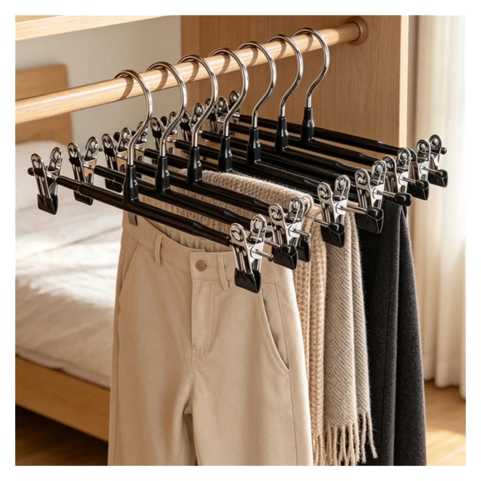 20/10/5 sztuk wieszak na ubrania ze stali nierdzewnej klips do spodni wieszaki na ubrania płaszcz odzież spódnica spódnice(BLACK,20 PCs)