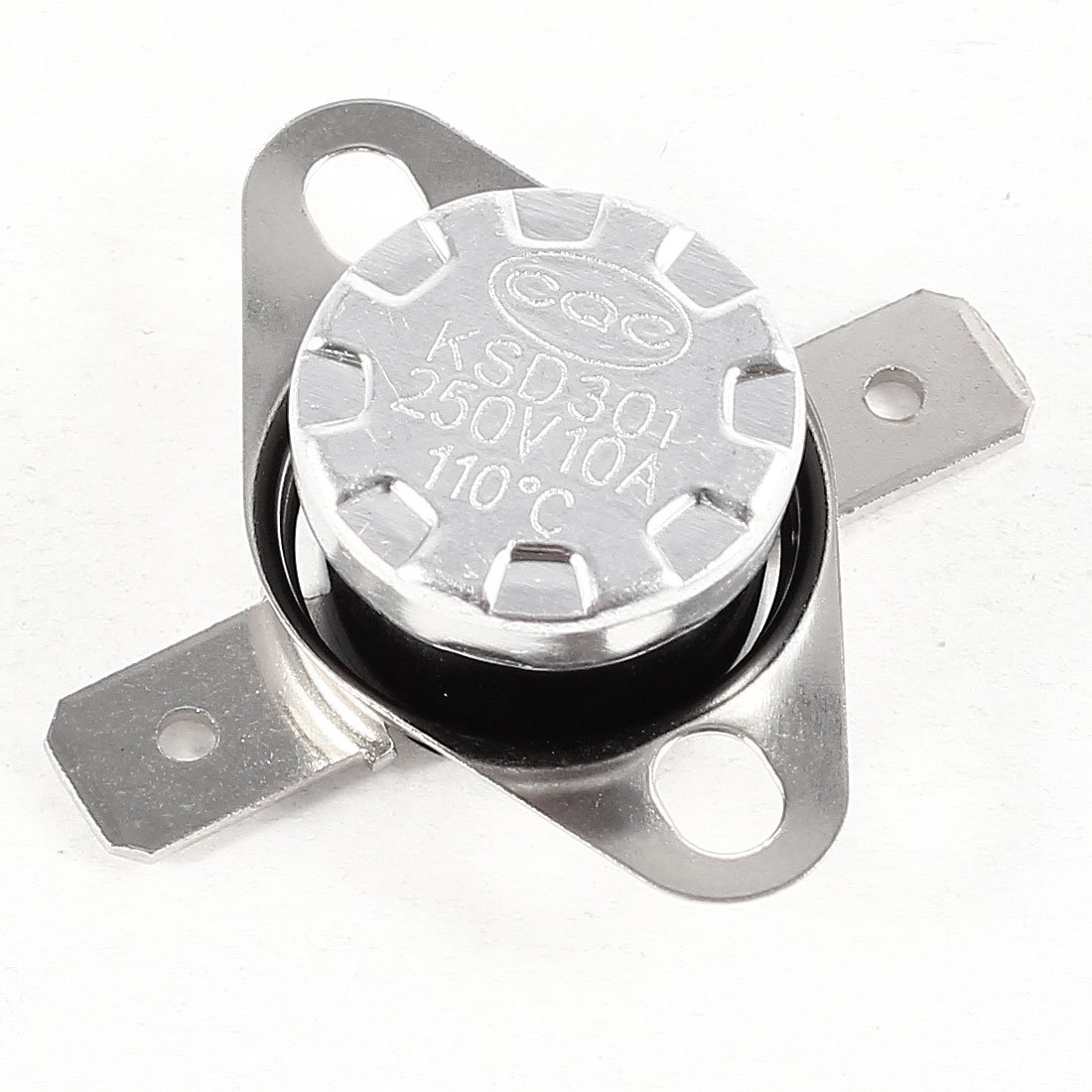 Uxcell Black/Silver Sourcingmap Ksd301 Ac 250V 10A 110C Celsius Nc Temperature Control Switch Thermostat