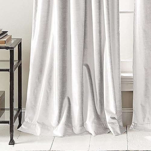 Miniatura 5 de DKNY Cortinas modernas con forro de terciopelo anudado, 96 pulgadas, blanco invierno