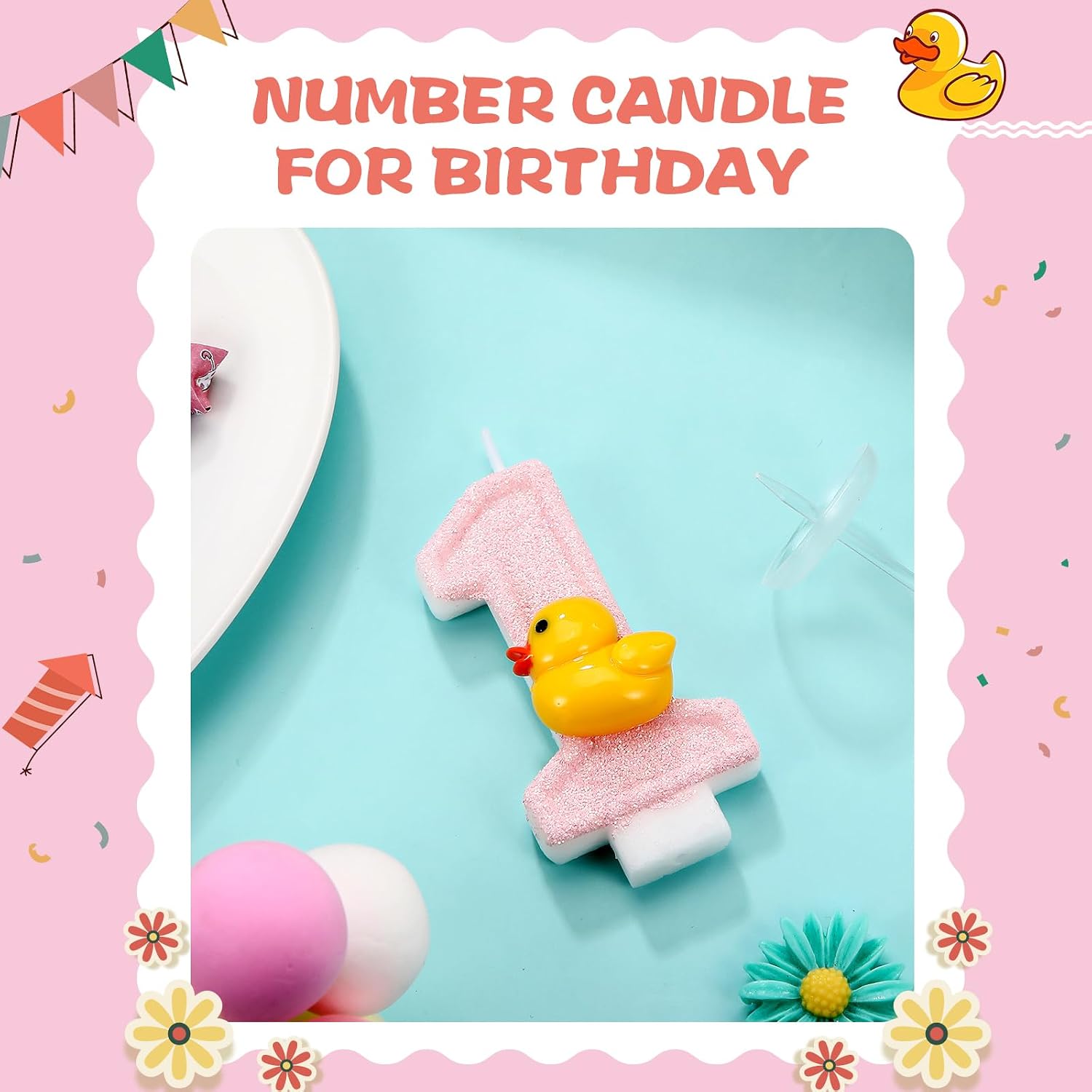 Conelist One Lucky Duck 1 Candle for First Birthday Decorations image 5
