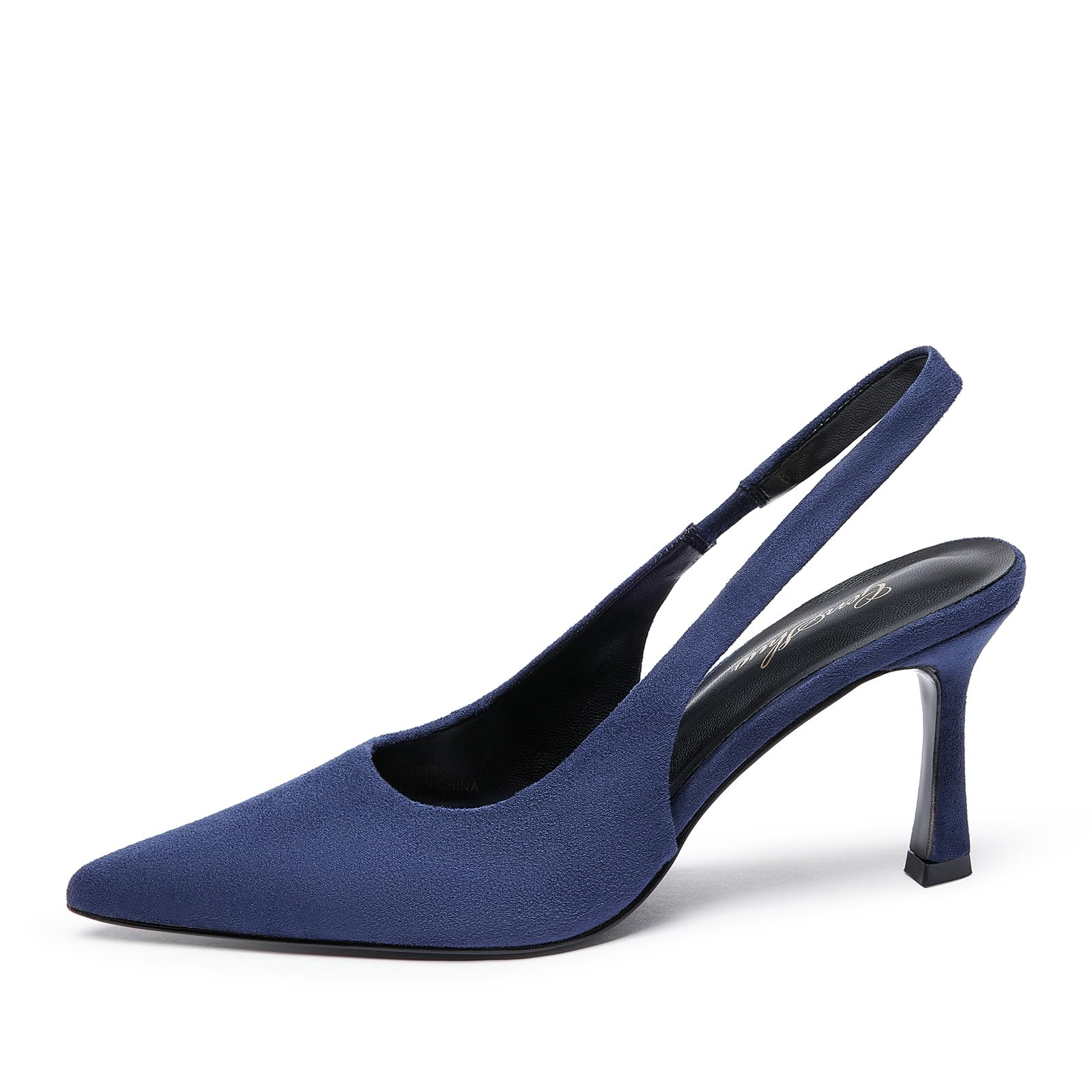 GENSHUO Damen Slingback-Pumps mit Hohem Absatz, Bezaubernder Spitzer Zehenbereich, 10 cm, Schwarz/Rosa/Blau/Weiß, Komfortabel und Elegant, Größe 36-42
