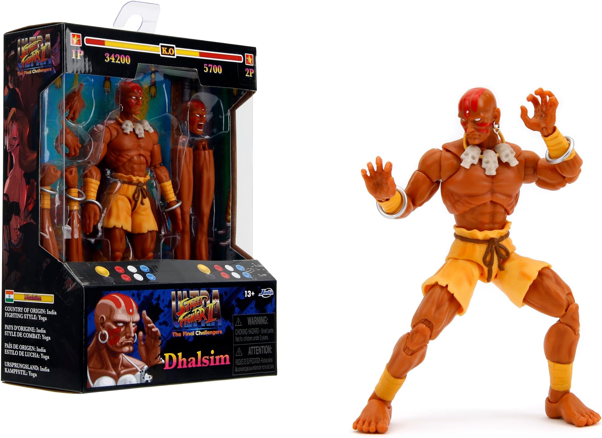 Jada Street Fighter 6" Dhalsim Action Figure, Toys for Kids and Adults