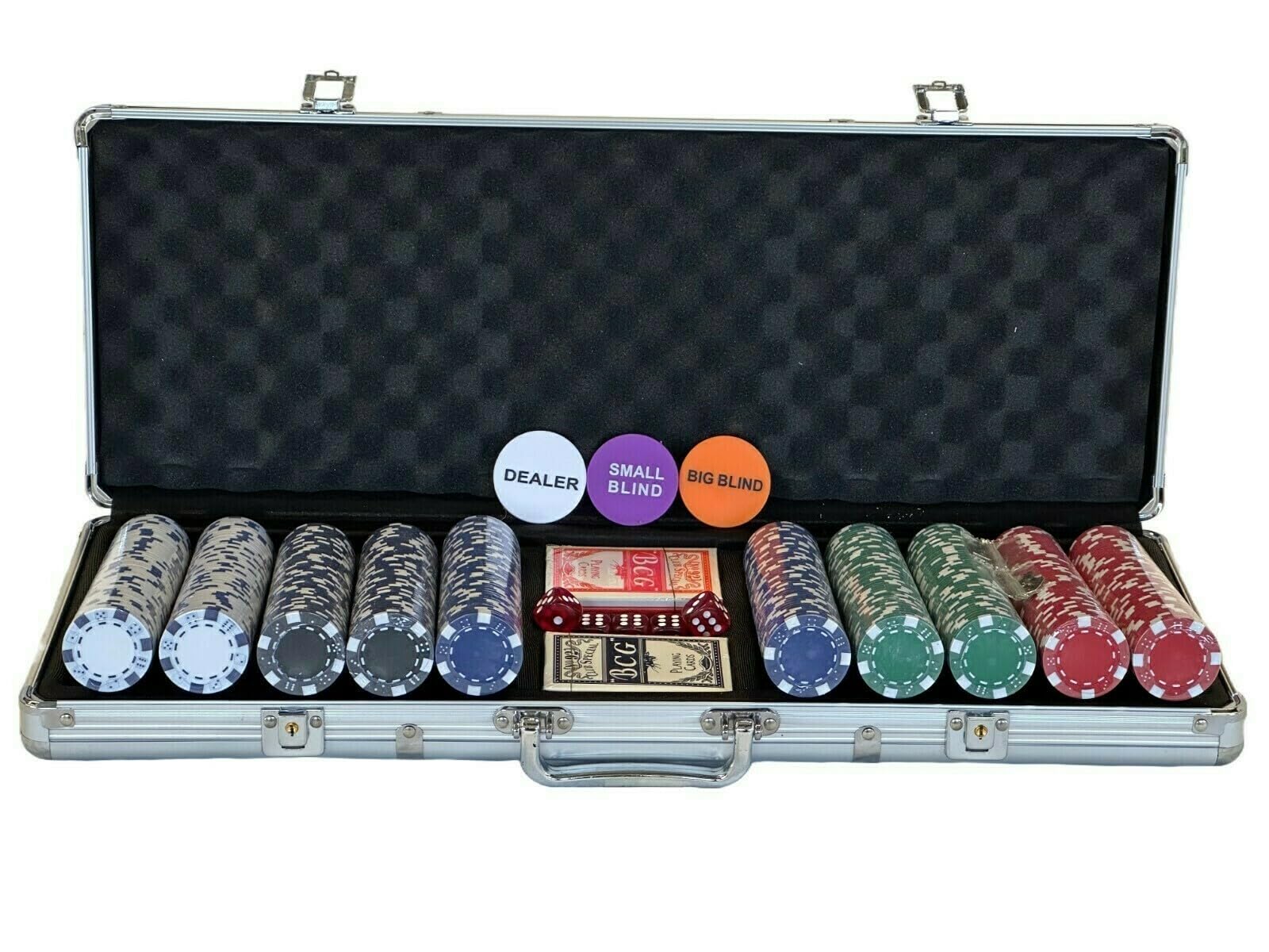 Pegasi Pokerkoffer - Pokerset - 500 Laser Pokerchips - Poker Komplett Set 11.5g Chips Deluxe - Ideales Texas Hold Em Set - Mit Koffer, Pokerchips, und Pokerkarten
