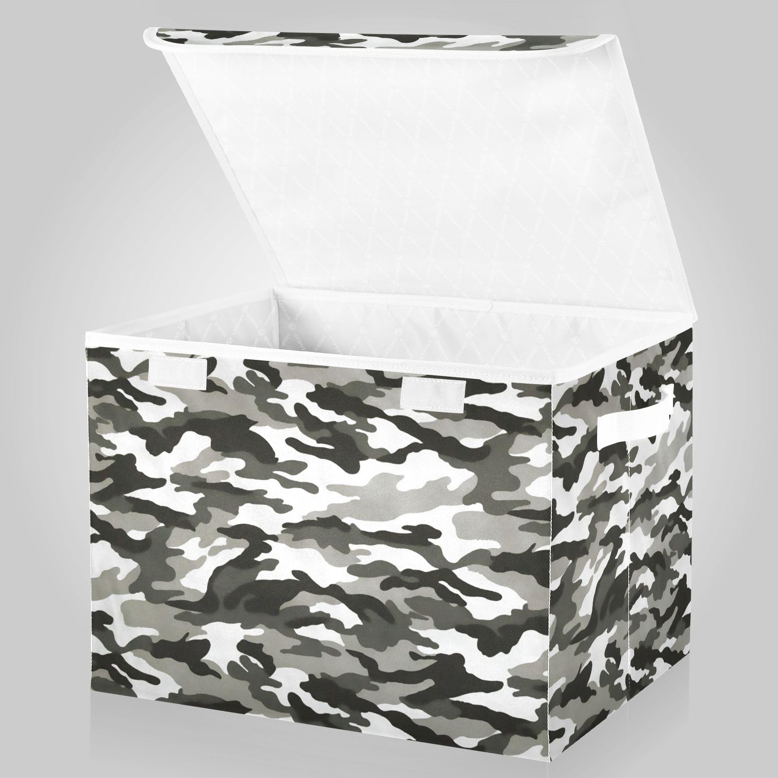Amazon｜収納ボックス 折り畳み式 迷彩 グレー カモフラージュ 収納