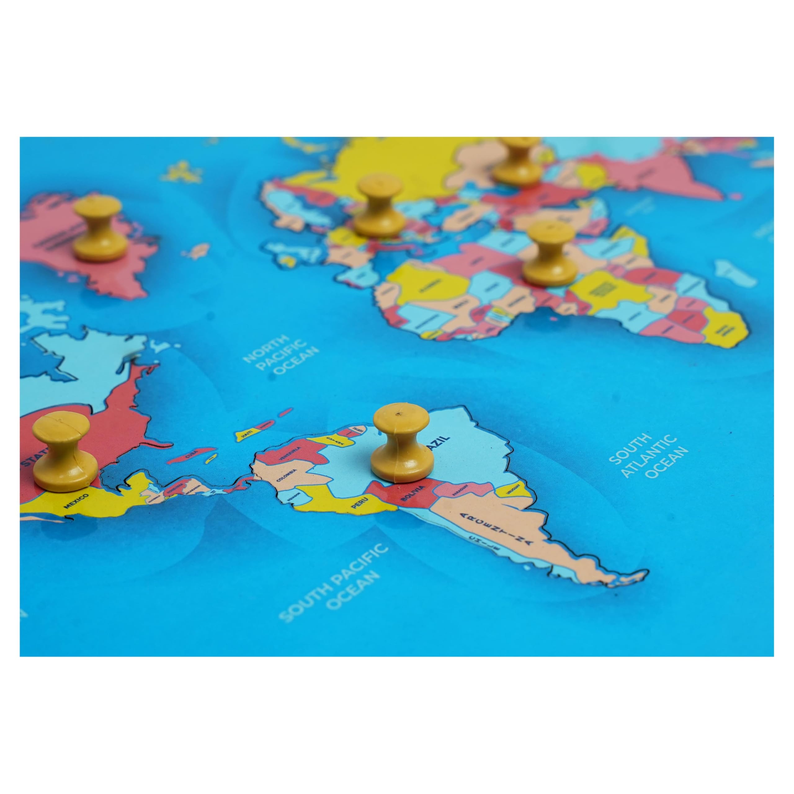 Metclap World Map Wooden Puzzle Tray β Educational Geography Toy for Kids | Learn Continents & Countries | Montessori Learning Tool | Eco-Friendly & Durable | Ideal for Ages 3+ 4