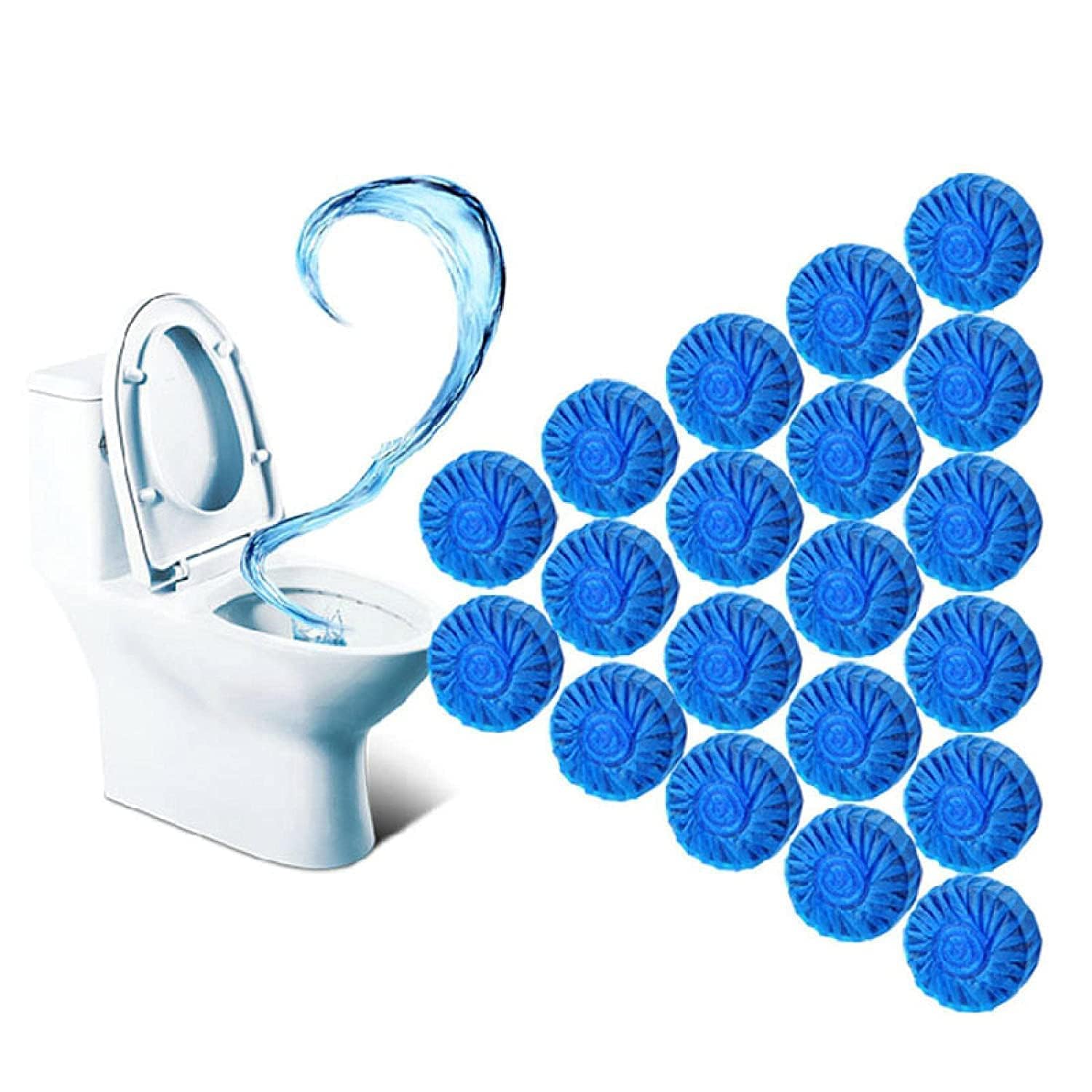 10PC (Pack Of 1) Automatic Flush Toilet Bowl Cleaner Tablets Bathroom Toilet Tank Cleaner Detergent Powerful Cleaning Ball Toilet Blue Deep Clean-image-33