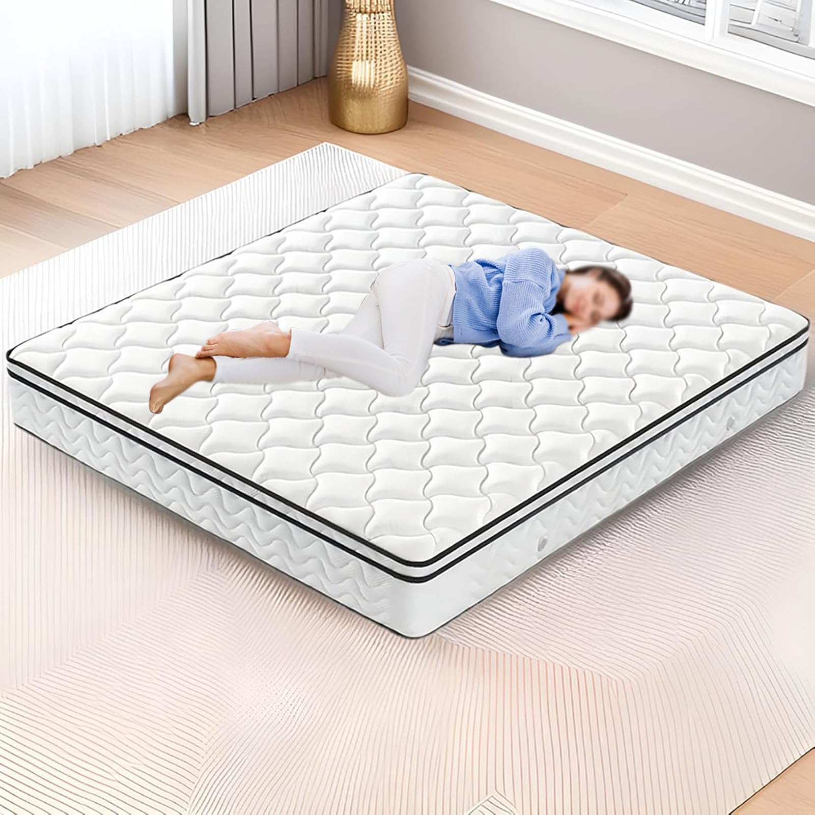 queen mattress memory foam, queen mattress in a box, cooling essential memory foam mattress queen size, breathable and pressure relieving mattress for queen bed,25cm,150×200cm(59×79inch)
