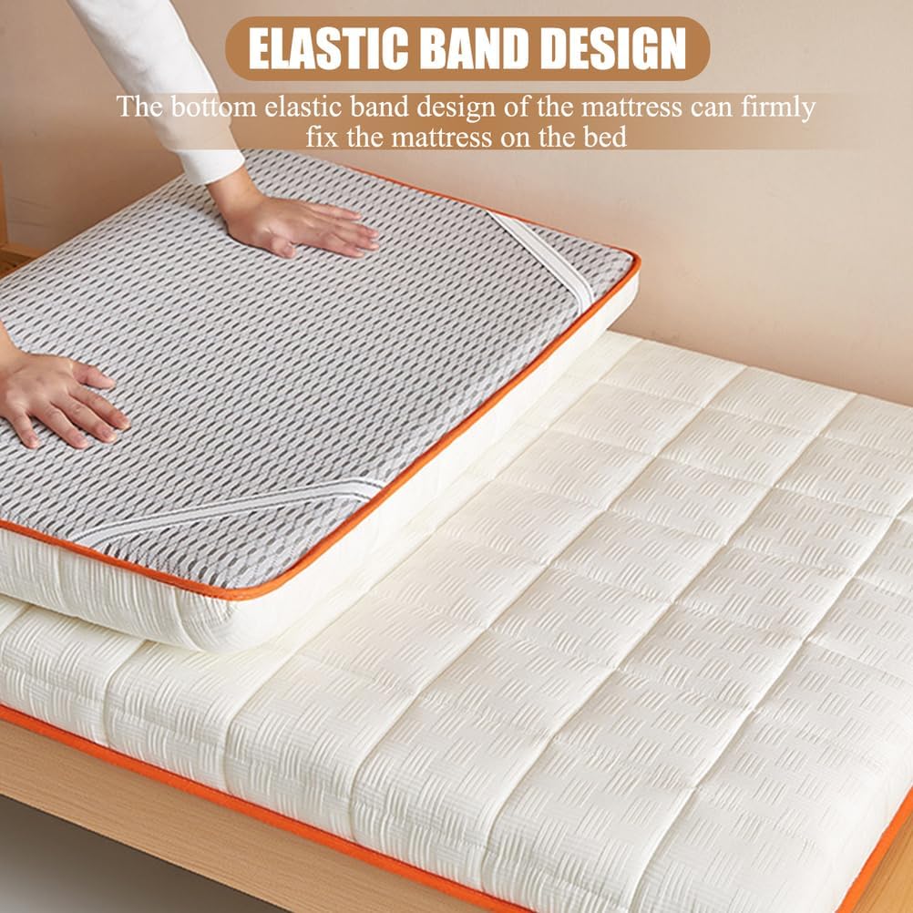 Green/5cm,90 * 200cm, Memory Foam Japanese Futon Mattress Topper Thicken 5Cm/8Cm Waffle Fabric Mattress Pad with Elastic Band Floor Mattress Topper Sleeping Mat for Camping Dormitory