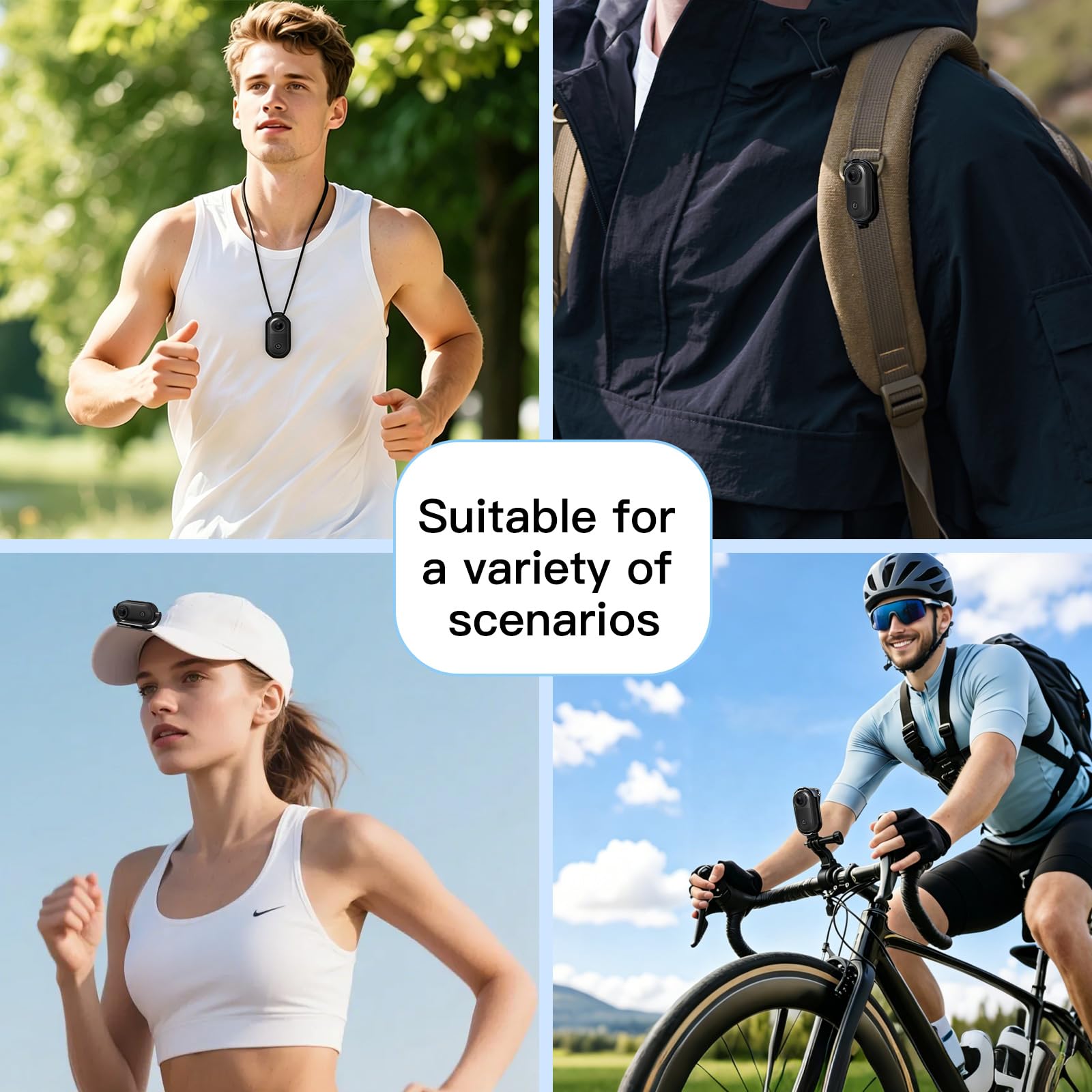 2.7K Camara Moto Tamaño Pulgar Magnética Portátil e Impermeable Body Cam | Con Tarjeta de Memoria y Accesorios, Grabación Audio y Vídeo para Deportes, Viajes, Vlogs y Exterior