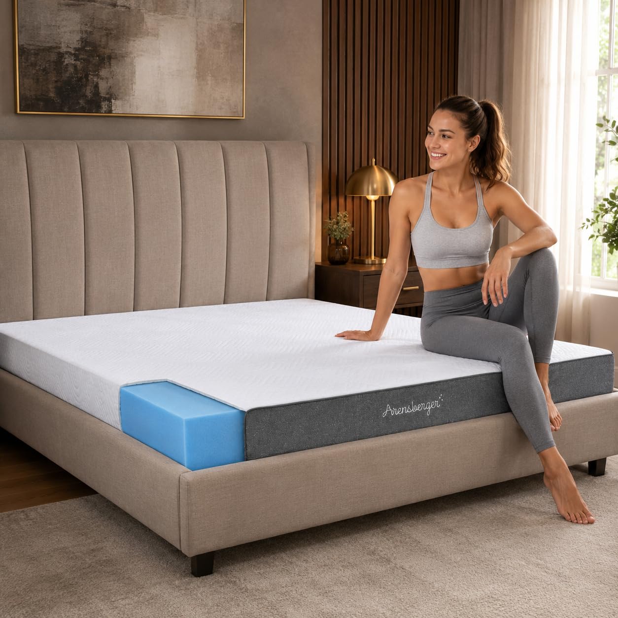 Arensberger Kindermatratze Jugendmatratze, 120x200cm 13cm hoch, Alter 5 bis 16 Jahre, Bezug | punktelastischer Gelschaum | waschbarer & Abnehmbarer Premium Bezug Allergiker freundlich