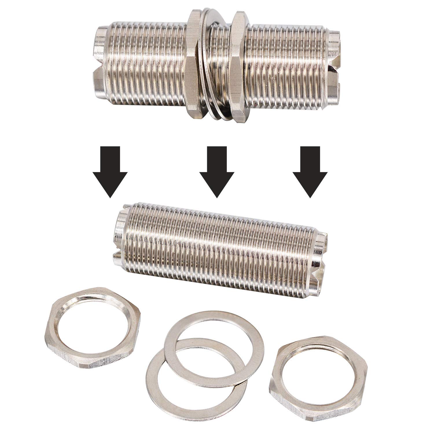 Adattatore Jack In Serie Adattatore RF UHF Femmina A UHF SO239 Femmina - Connettore A Flangia Per Collegamenti In Serie Connettore Flangia UHF - Foto 4