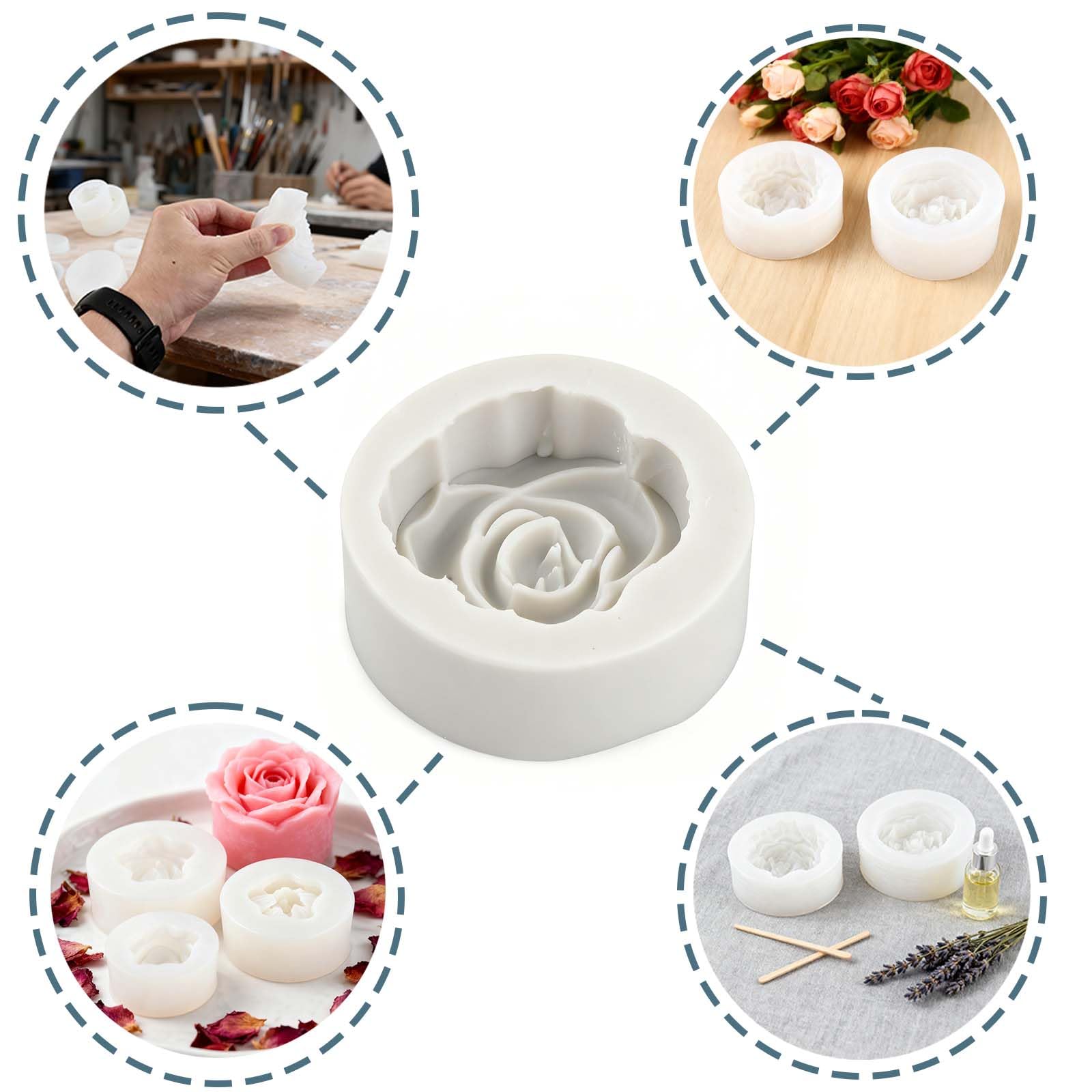 Stampo In Silicone A Forma Di Fiore Grainrain Per Sapone Fai Da Te, Resina E Candela – Stampo Artigianale Riutilizzabile (14114)