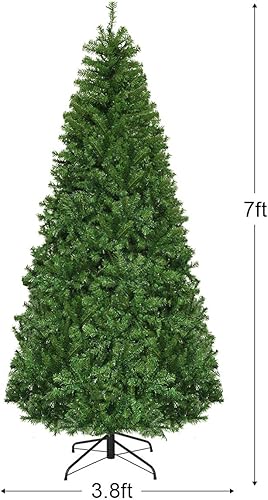 Miniatura 9 de árbol de Navidad artificial preiluminado de Goplus, ramas abatibles, 11 modos de luz con luces LED de varios colores y soporte de metal