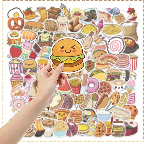 Miniatura 3 de 100 calcomanías de comida para niños, calcomanías de vinilo para laptop, botellas de agua, equipaje, computadora, patineta, guitarra