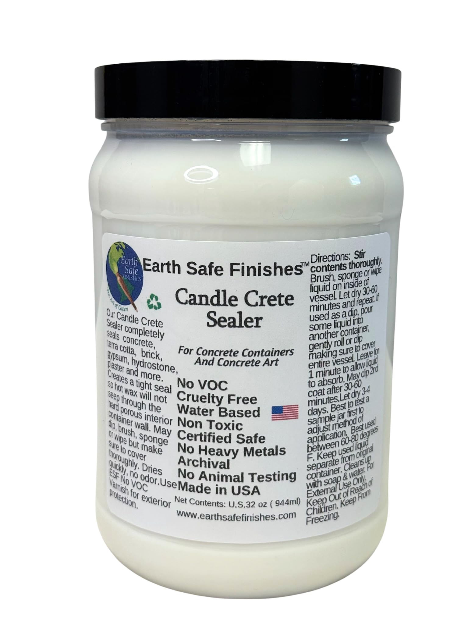 Earth Safe Finishes Candle Crete Concrete Sealer (Clear, 32oz)