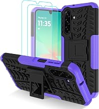 for Samsung Galaxy A17 5G/ A26 5G Phone Case with 2*Screen Protector | Military Grade Shockproof, Heavy Duty Robust Bumper Cover with Kickstand for Samsung A17 5G/ A26 5G Case, Purple