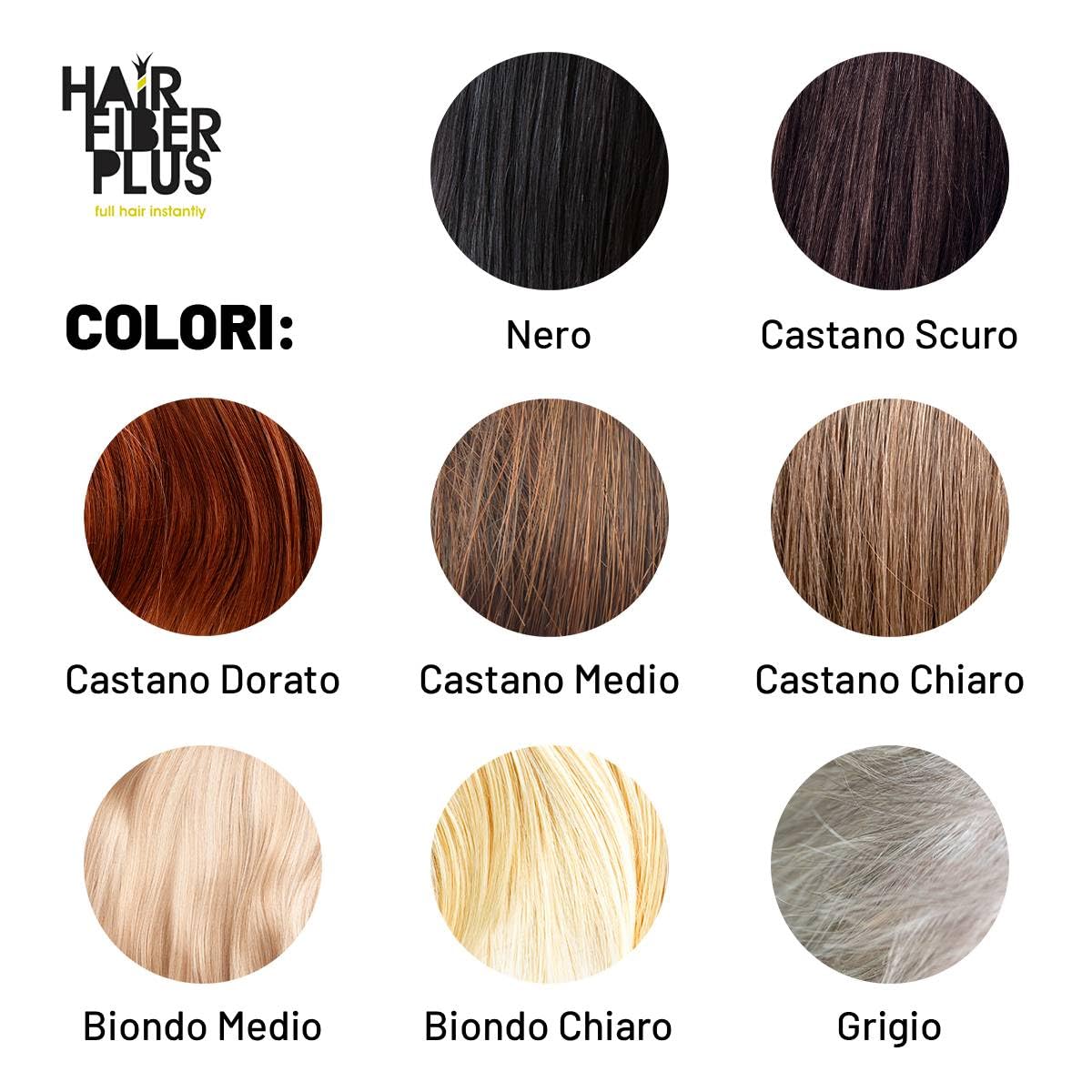 HairFiberPlus Fibre per Capelli - Per Uomo e Donna - a Base di Cotone 100% Naturale - Polvere Volumizzante Copri Calvizie - Pronto in Pochi Secondi - 1 Confezione da 27,5g (Castano Scuro)