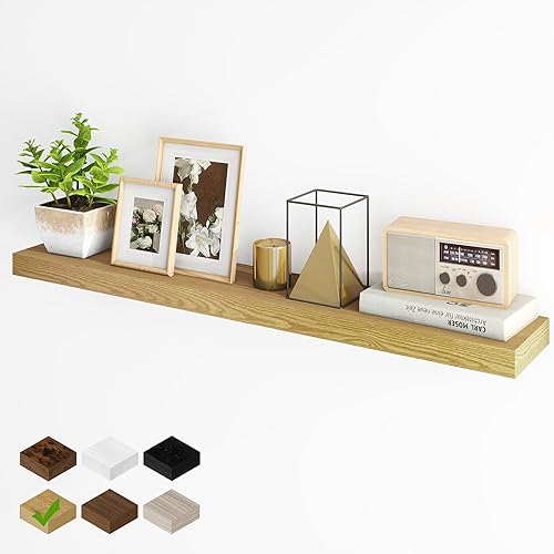 Miniatura 26 de Fun Memories - Estantes flotantes para pared, juego de 2 estantes flotantes de 20 pulgadas, estante colgante con soportes invisibles, estantes de