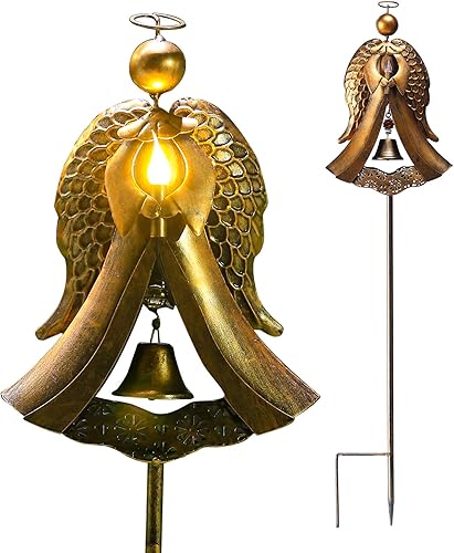 Homight Estaca de Ángel Solar de Metal para Decoración de Tumba en Cementerio Perfecta como Recuerdo de Ángel y Decoraciones de Simpatía para Tumbas
