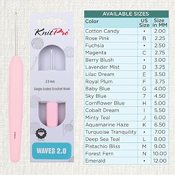 خطافات كروشيه أحادية الطرف KnitPro Waves 2.0 | 2 مم