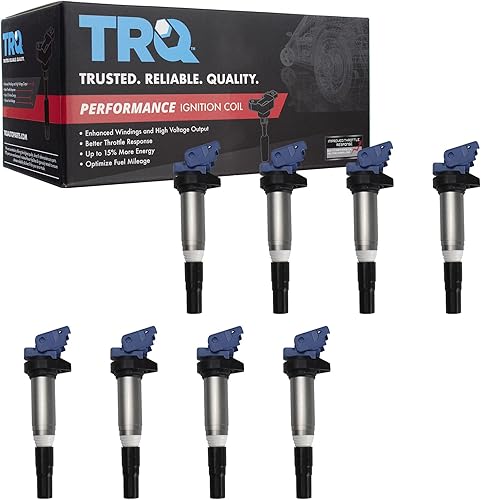 Juego de Bobina de Encendido TRQ 8 Piezas Alta Temperatura Epoxy Compatible con 02-16 BMW 545i 550i 645Ci 650i 745i 745Li 750i 750Li Alpina B6