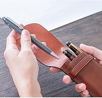 Amazon.co.jp: [Dom Teporna] 本革 ペンケース 3本 万年筆 シンプル