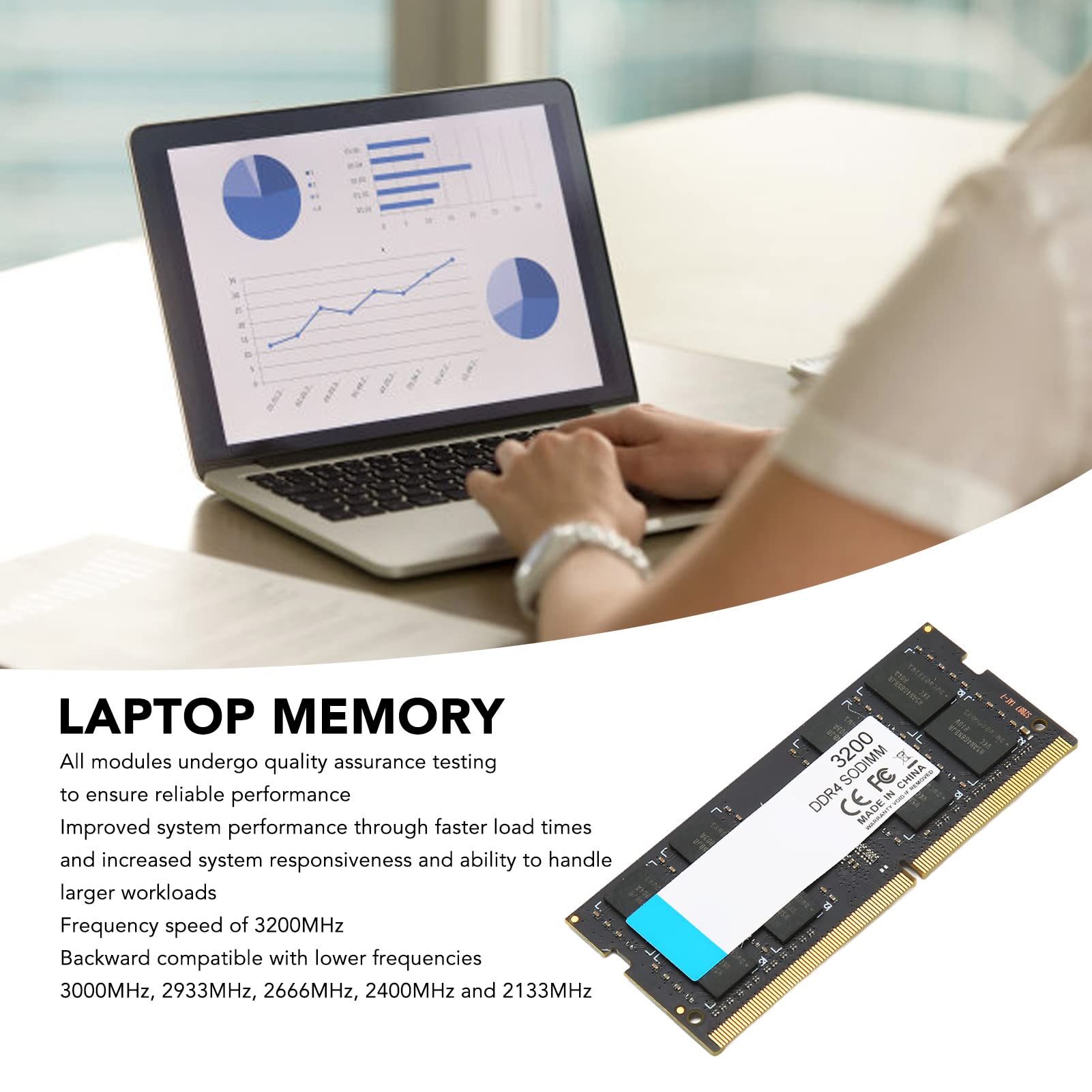 Cosiki 64 GB Pamięci RAM DDR4 SODIMM, moduł Pamięci PC4 25600, Aktualizacja Laptopa Dzięki Kompatybilności Wstecznej, Idealna do Laptopa, Notebooka i Komputera PC (16GB)