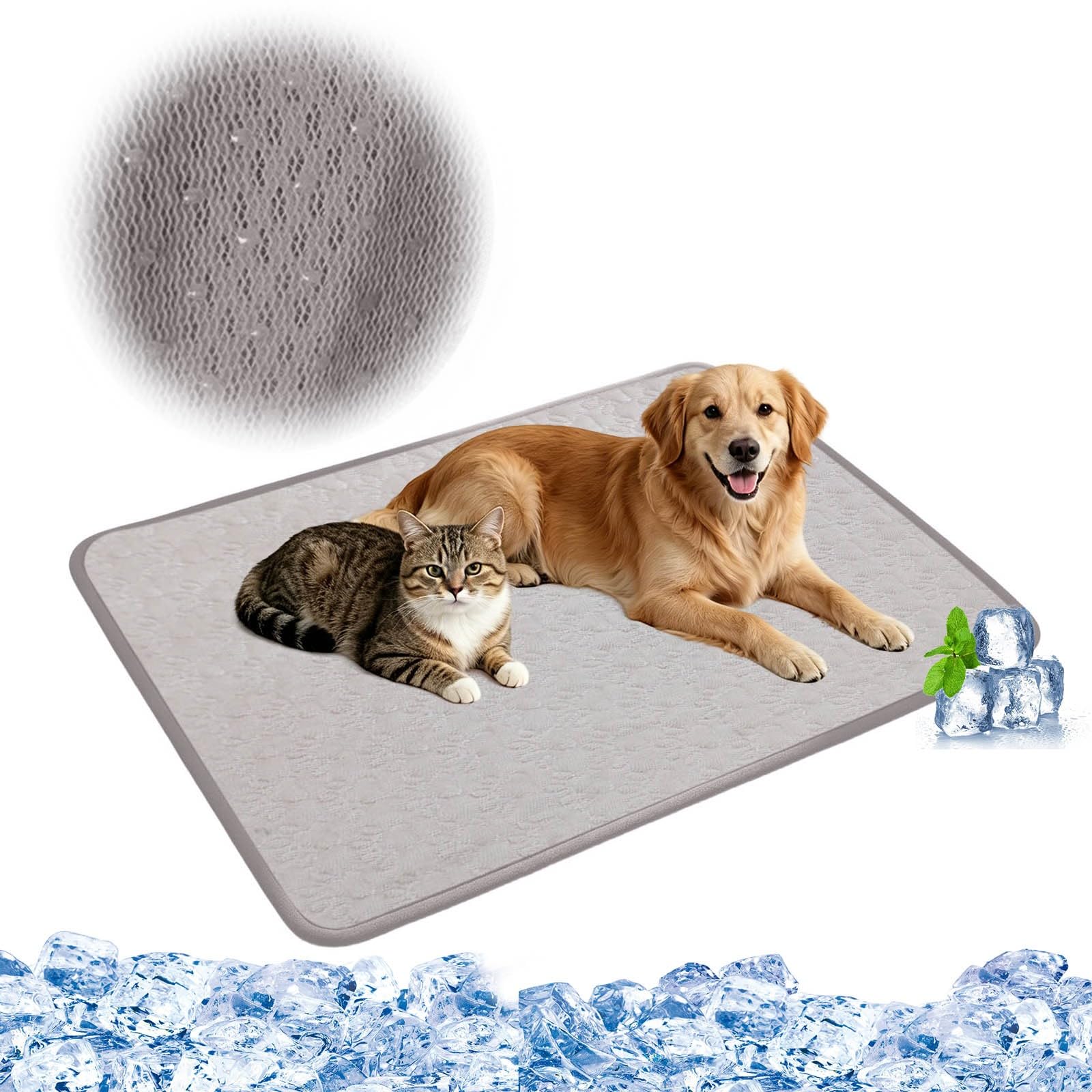 Générique Couverture Autorefroidissante Pliable pour Chiots, Tapis de Refroidissement à Base d'eau, pour Jardin, Balcon, Plage, Voyage et Été