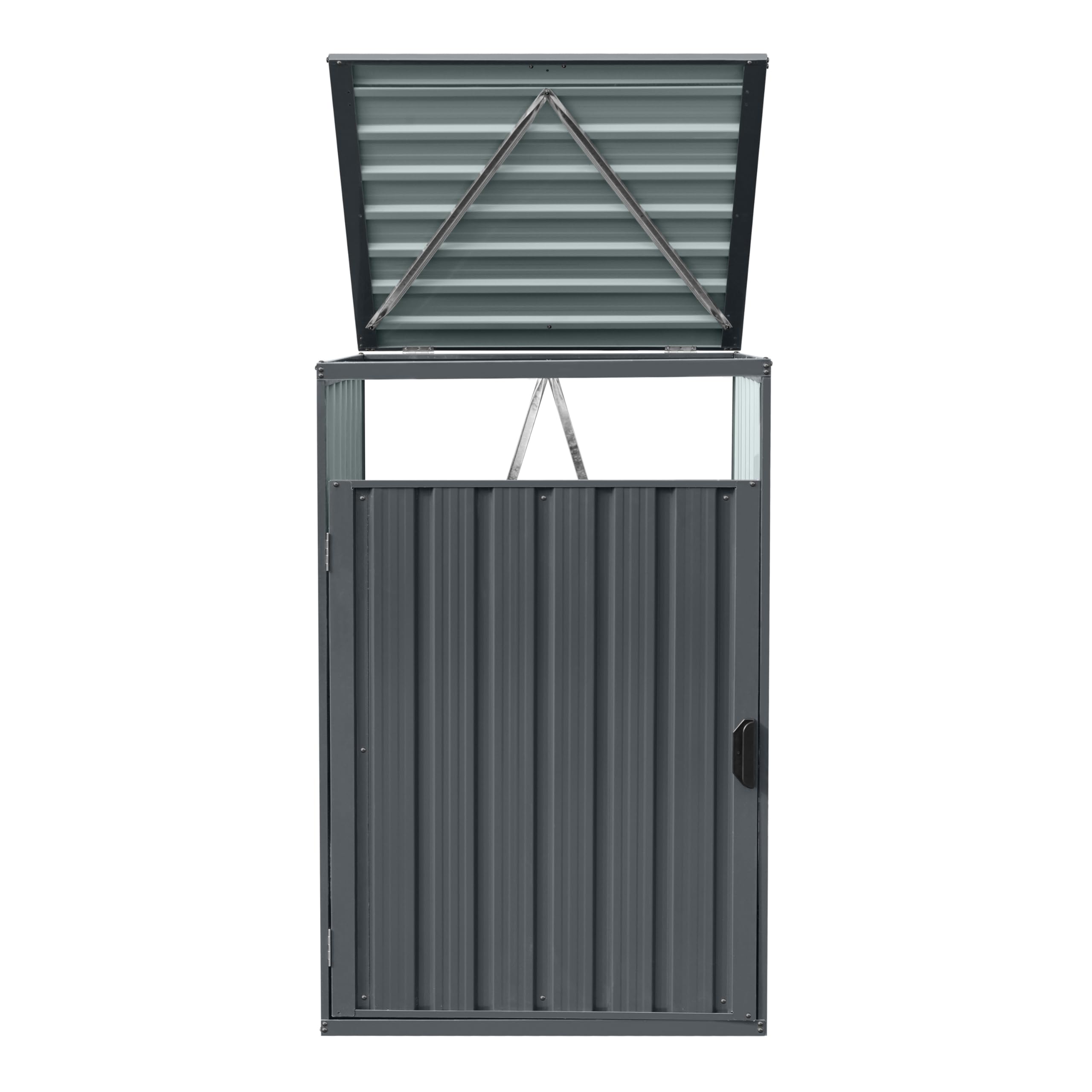 Axi Owen Cache Poubelle Métallique Anthracite/Acier Galvanisé Résistant Aux Intempéries - Abri Poubelle pour 1 Conteneur - Max. 240L - Abri Poubelle Extérieur avec Excellente Ventilation