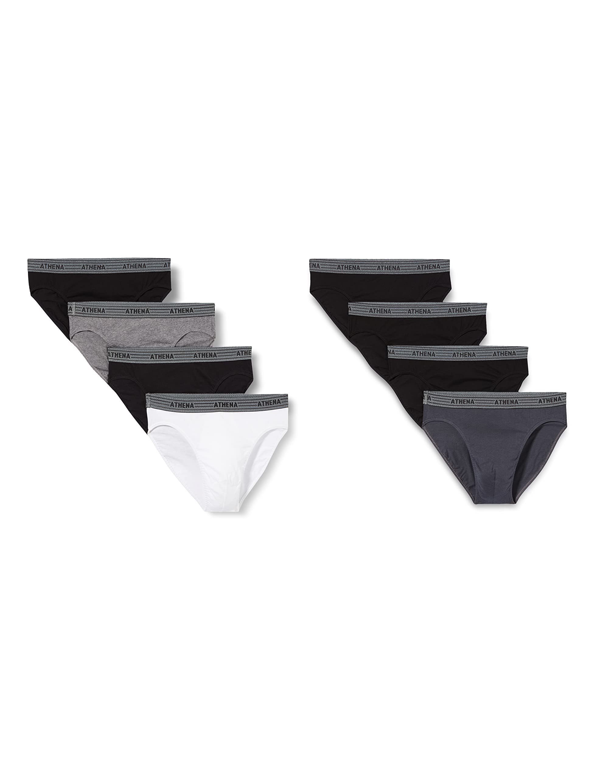 Lot De 3 Slips Homme Athena Basic Color - Coton Stretch Confortable
