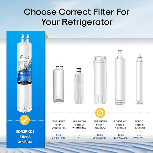 Miniatura 2 de EXCELPURE EDR3RXD1 Compatible con Everydrop Filter 3, 4396841, 4396710, Kenmore 46-9083, 46-9030, 9030, 9083, KAD3RXD1, WHR3RXD1, RFC6600A Filtro de