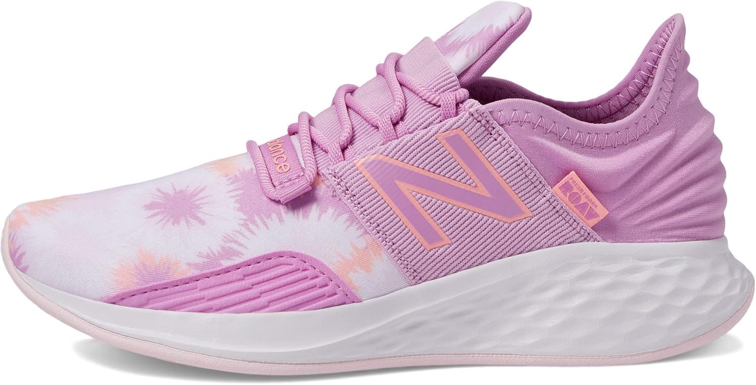 New Balance Kid's Fresh Foam Roav V1 Lace-up Running Shoe Running Shoe, Raspberry/Grapefruit, 4.5 Wide Big Kid