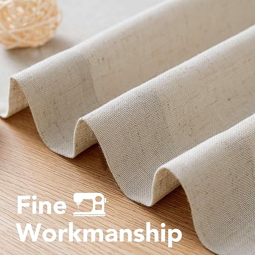Miniatura 6 de H.VERSAILTEX - Juego de 2 cortinas de lino natural para ventanas (mezcla de lino), cortinas premium, cortinas suaves que reducen la luz,paneles