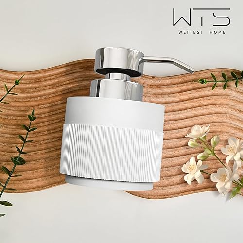 Miniatura 5 de Dispensador de jabón de resina para baño, dispensador de líquido de loción de manos, fácil de presionar con bomba de plástico reutilizable para