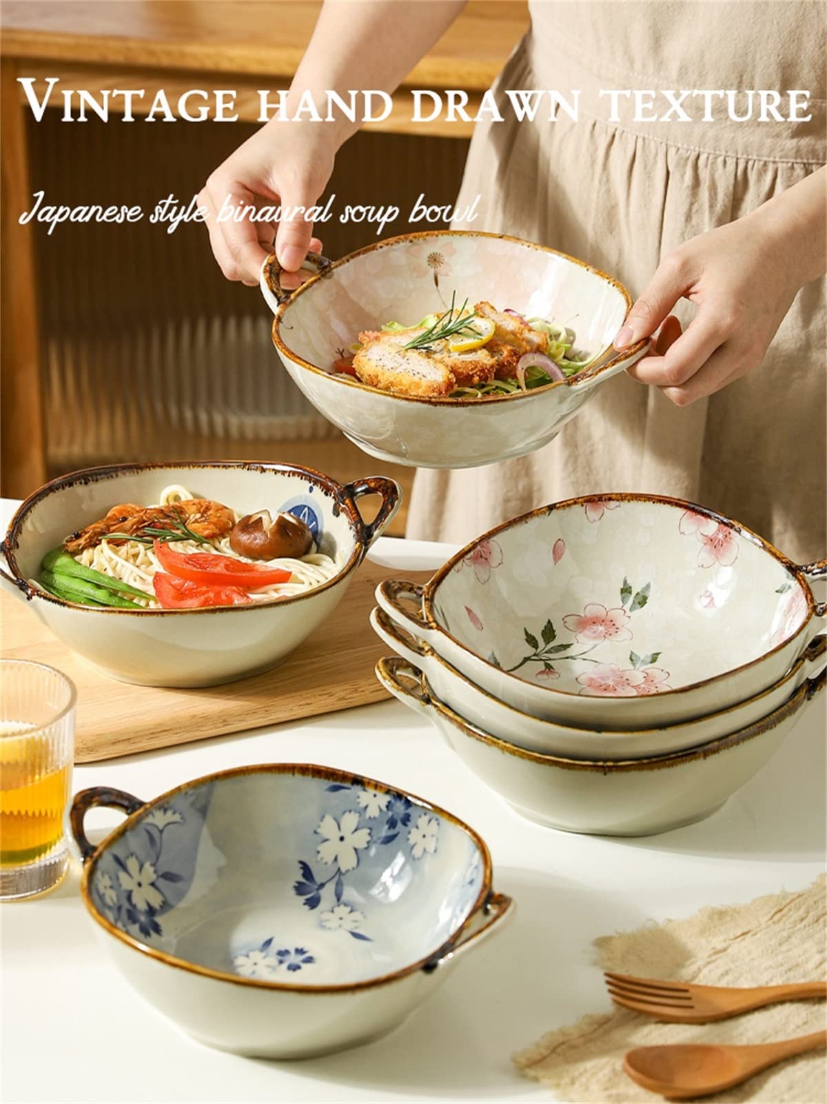 Amazon.com | Pasta Bowl Dinnerware for Kitchen- Soup Pasta Bowls