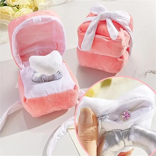 Miniatura 2 de Dsyrvd Caja de anillo de felpa sorpresa, caja de anillo de peluche, caja de anillo, juguete de peluche, caja de anillo oculto para el día de San