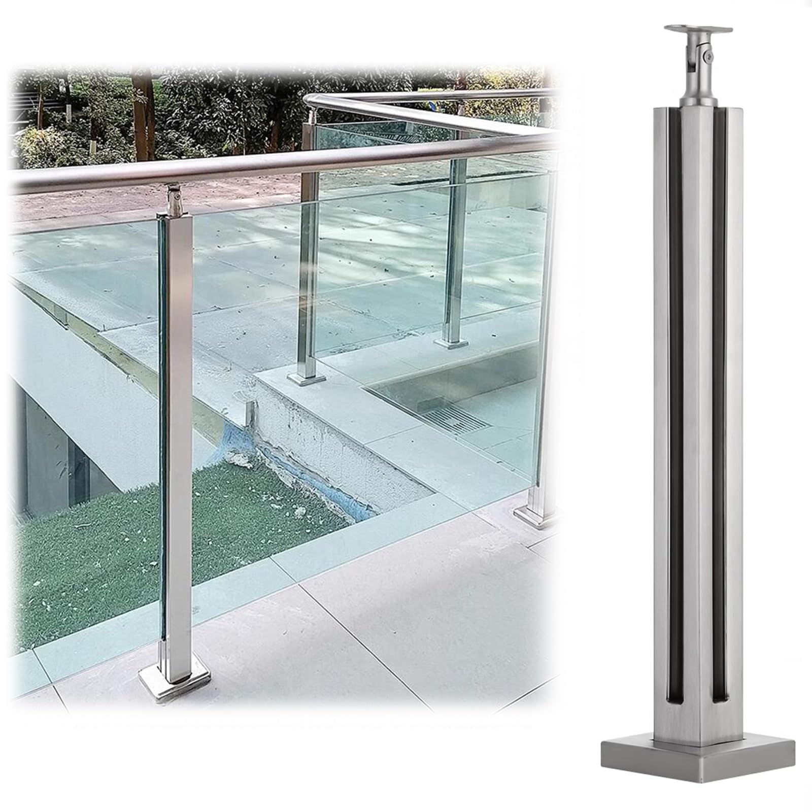 Pince de fixation robuste pour garde-corps en verre anti-chute