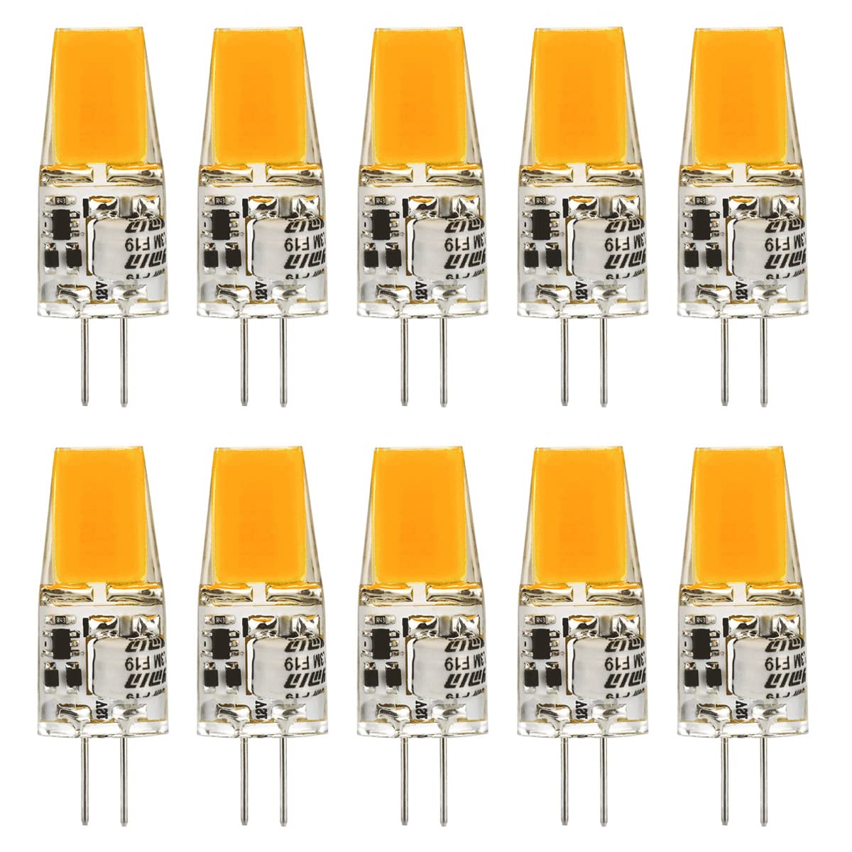 LED-Birnen G4 Bi-Pin-Sockel, 3 W-260 lm (30 W Halogen-Äquivalent), 360 ° Abstrahlwinkel, kein Flimmern, AC DC 12 V Niederspannung, dimmbare G4-Glühlampen (10er-Pack)