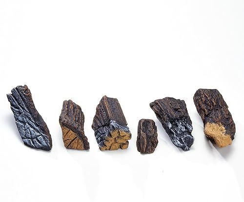 Duluth Forge Ember - Kit de cama para juegos ventilados y sin ventilación, modelo FELK, marrón, troncos de hormigón pintados a mano realistas