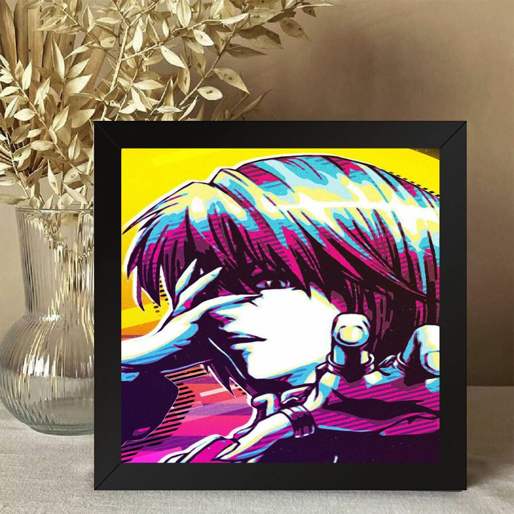 GADGETS WRAP Printed Photo Frame Matte Painting for Home Office Studio Living Room Decoration (10x10inch Black Framed) - Hunter X Hunter Anme