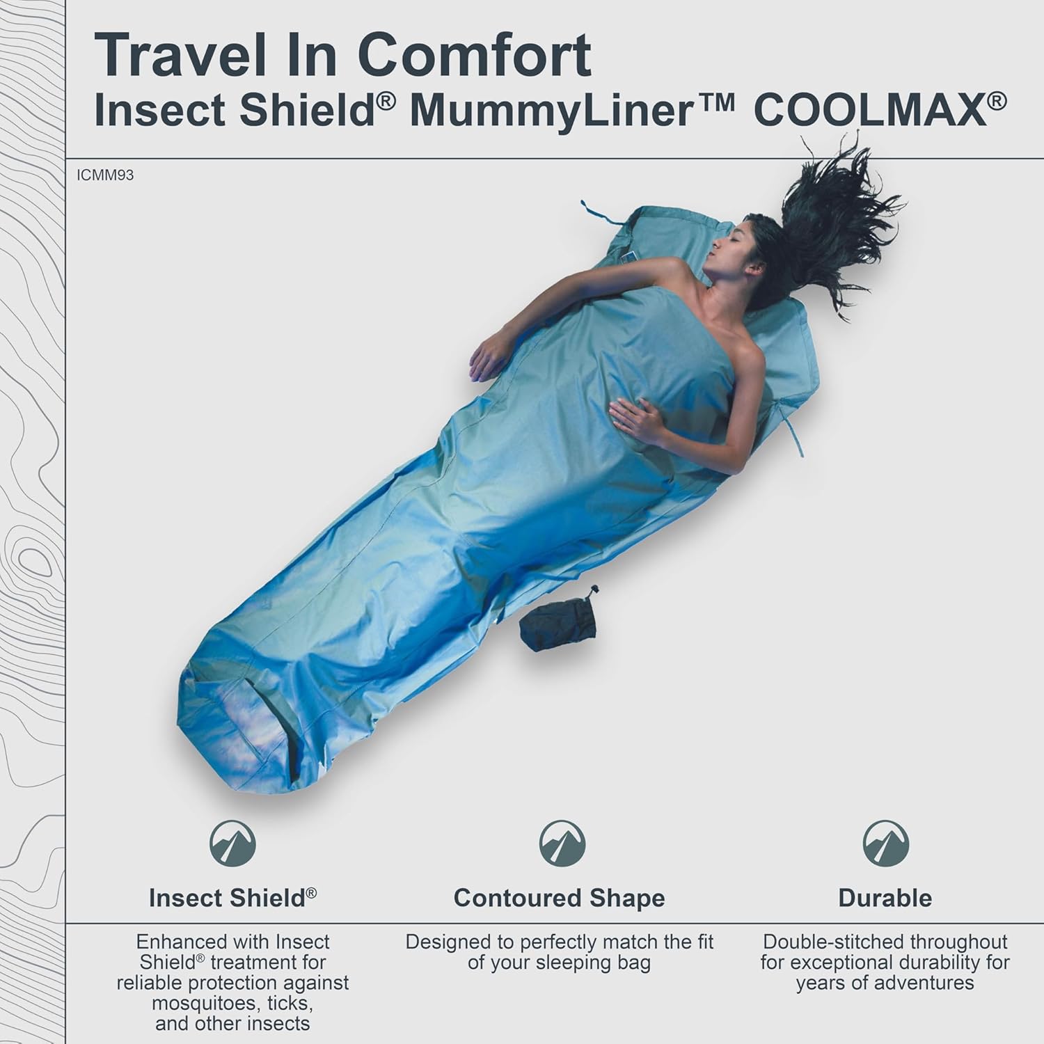 COCOON - Premium - Insect Shield - Coolmax MummyLiner - Ocean Blue