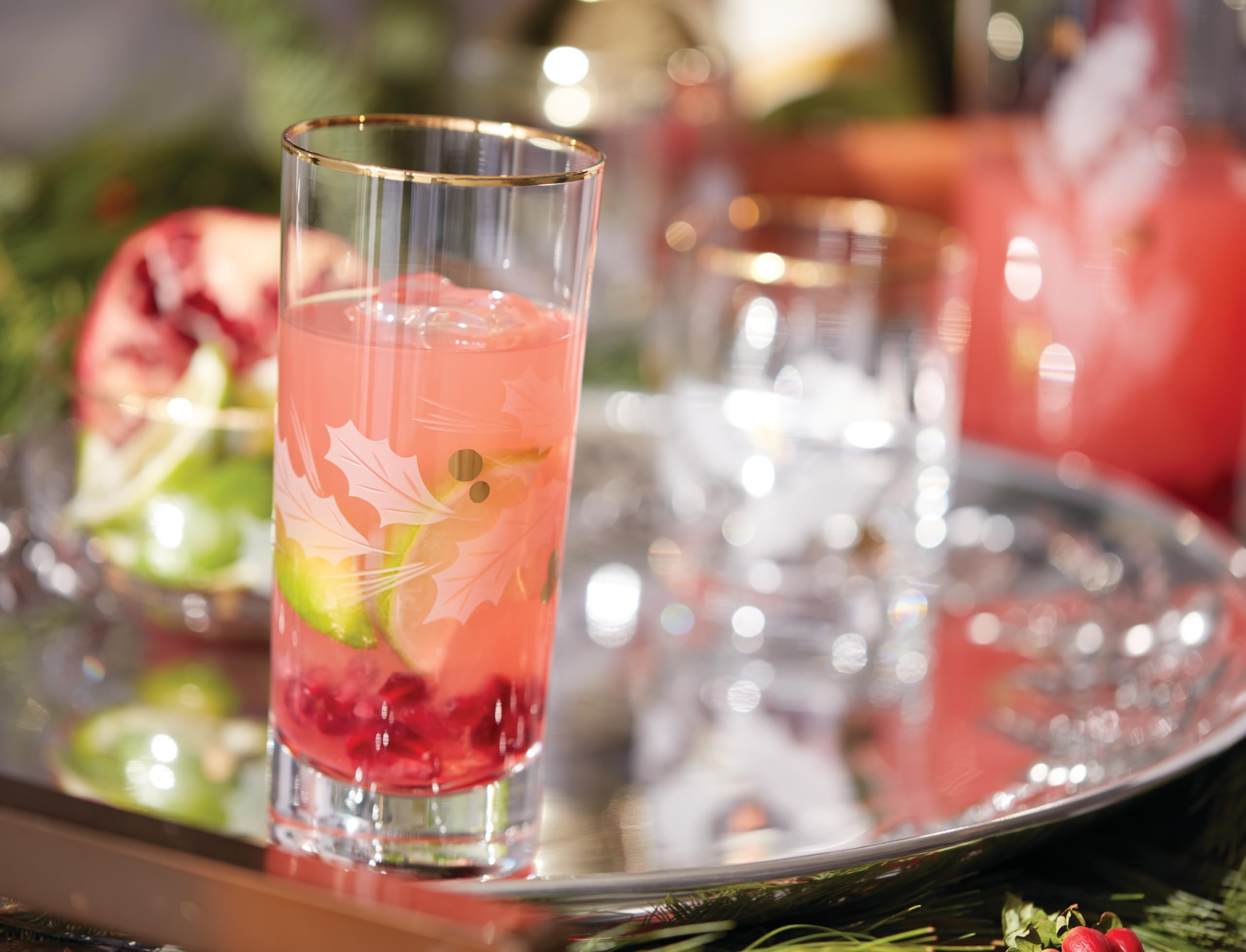 Amazon.co.jp: Lenox 886859 ホリデーゴールド ハイボールグラス4点