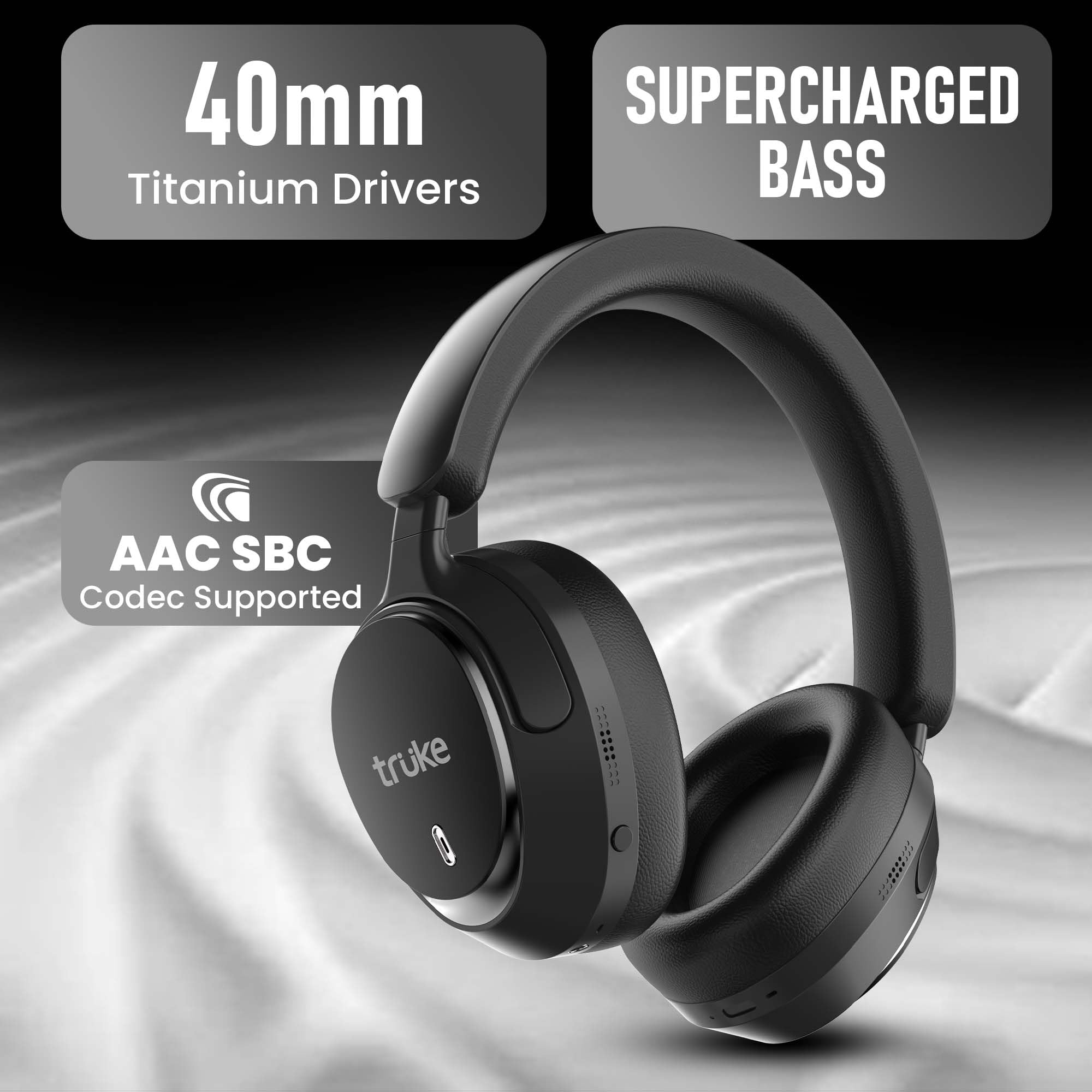 truke New Launch Aura Bass V2 Over The Ear Headphone with 50 -3