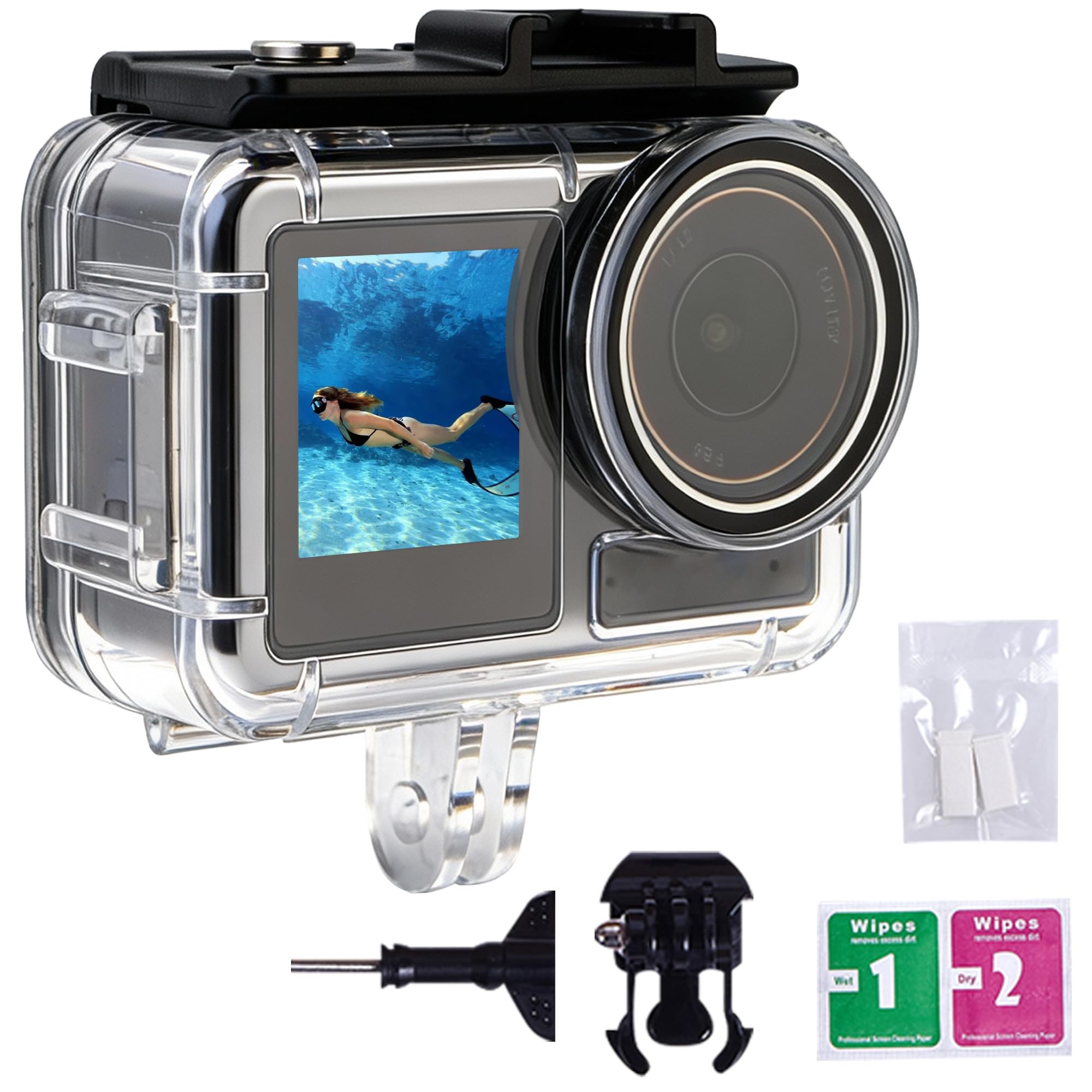 Walking Way Waterproof Case for DJI Action 5 Pro Action 4/3, with Anti-Fog Underwater Housing Camera Case 60M/196FT Deep Diving Housing Case Combo Snorkeling Surfing, Protective Shell Accessories Kit-image-16