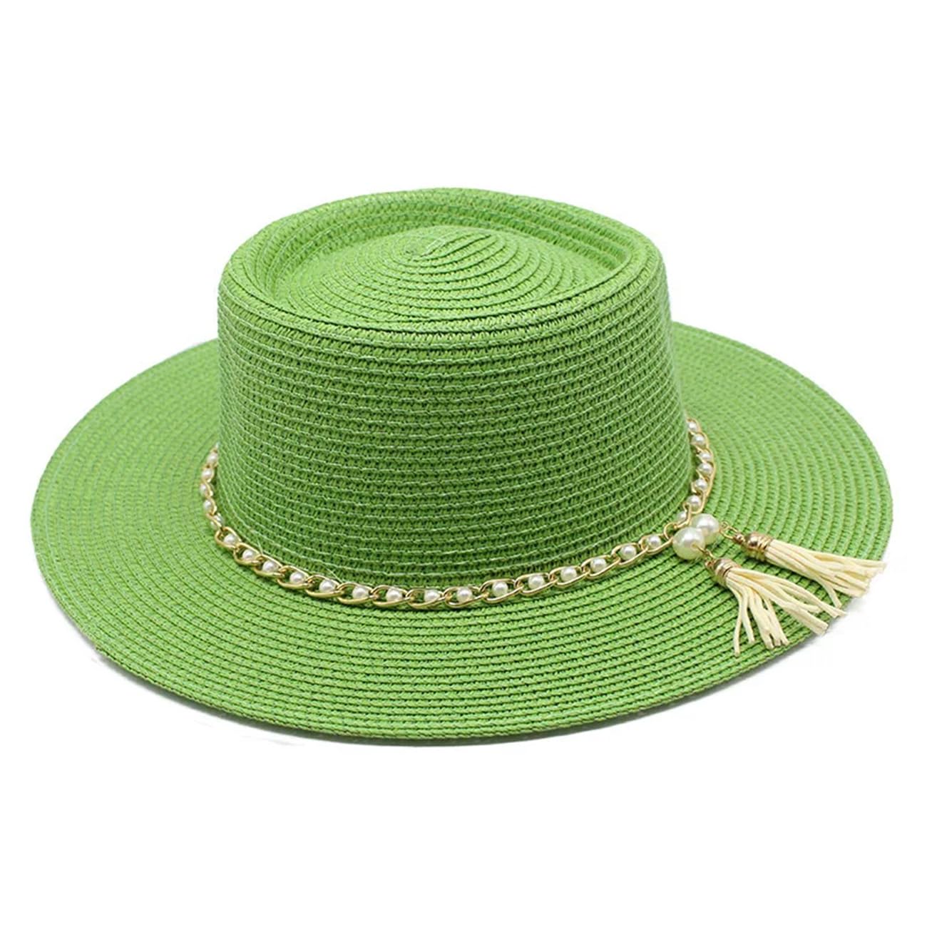 Cappelli estivi da donna in paglia per le vacanze, Sombreros, spiaggia, Panama, Jazz